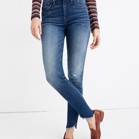 Madewell Pants - Madewell 10 in High Rise Skinny Jeans, Drop Hem